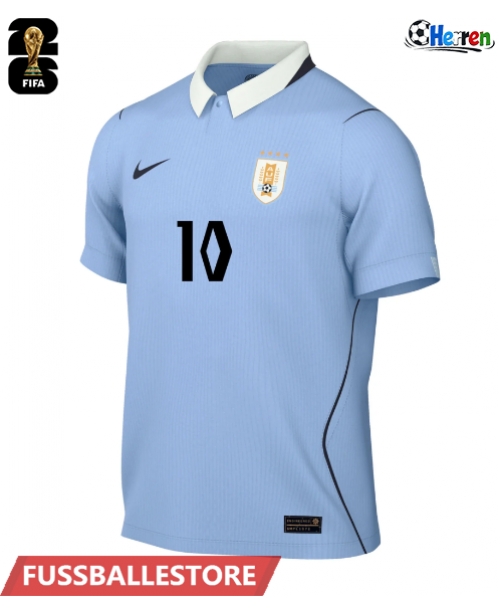 Günstige Uruguay Giorgian de Arrascaeta #10 Heimtrikot WM 2026 Kurzarm